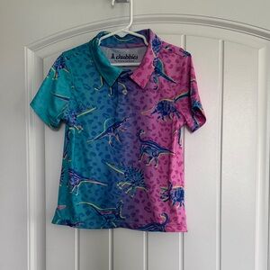 Chubbies Kids Dinosaur Polo - Blue and Pink